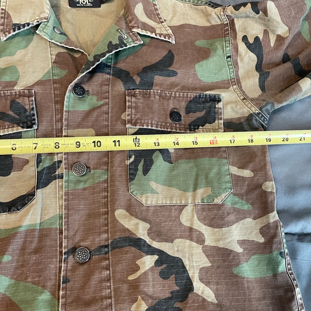 RRL Ralph Lauren Military Inspired Ripstop Camo Overshirt Workshirt-MEN-S - Picture 5 of 10